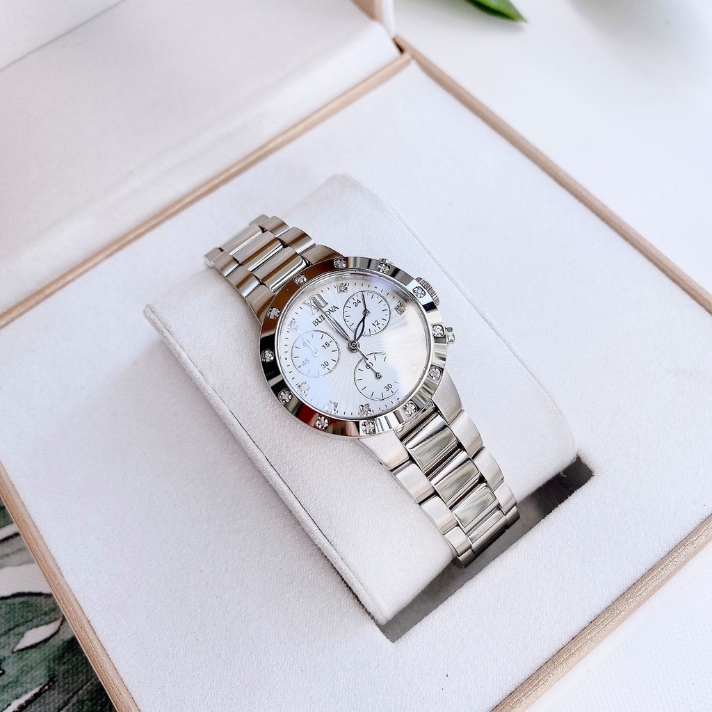 Đồng hồ nữ chính hãng Bulova 96R202 - Máy Quartz pin - Kính cứng