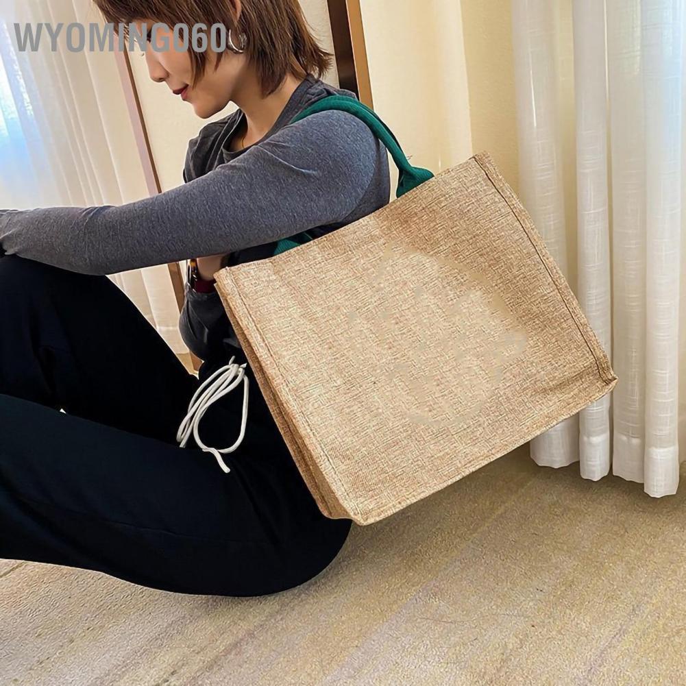 Túi Xách Đựng Hộp Cơm Trưa Vải Lanh Cầm Tay Sức Chứa Lớn Thoải Mái Cho Nữ Wyoming060