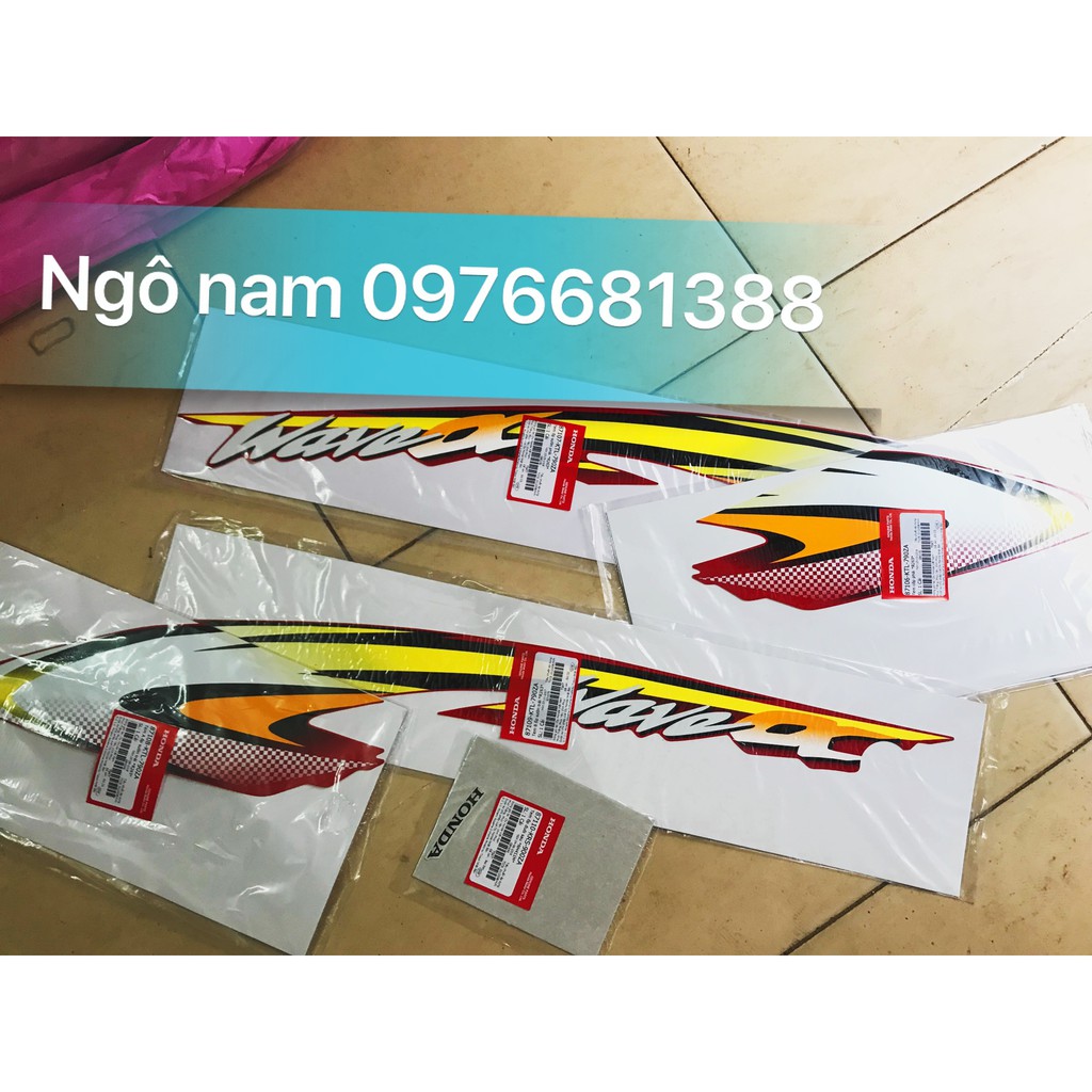 Bộ tem xe Wave alpha + 2004,2005 chính hãng honda