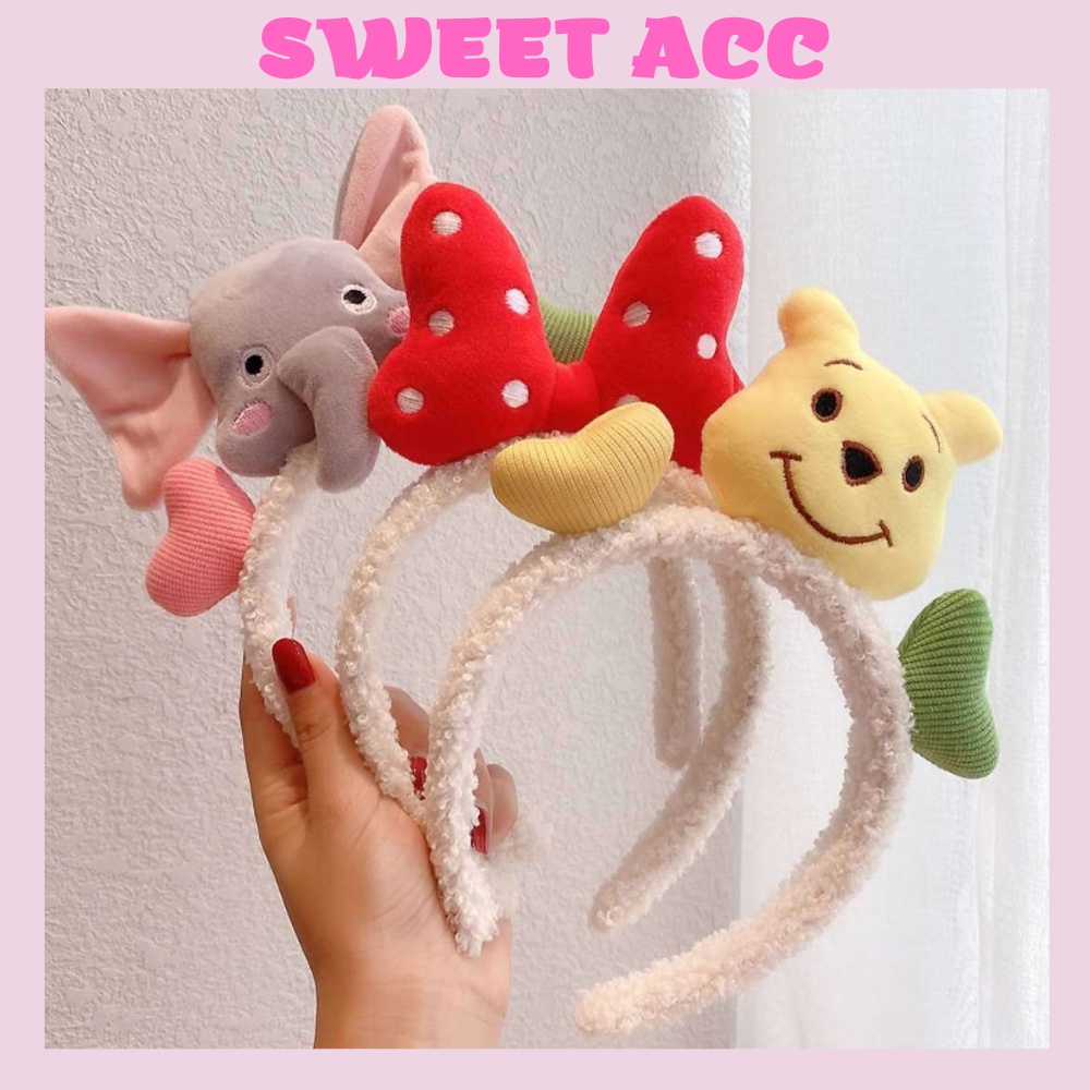 Băng đô bờm tóc cài tóc hình con thú Hàn Quốc, cài tóc hình con voi, con gấu cute dễ thương