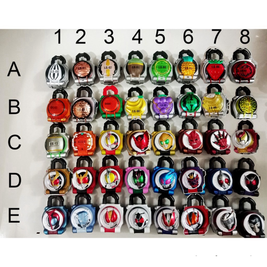 Đồ chơi Kamen Rider Gaim Candy Gashapon Lockseed các loại - siêu nhân mặt nạ trái cây.