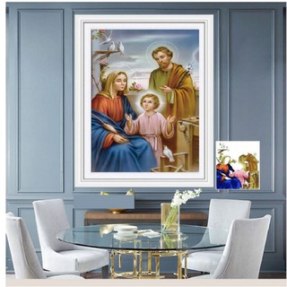 Tranh đính đá gia đình chúa . kích thước: 55cm x 75cm