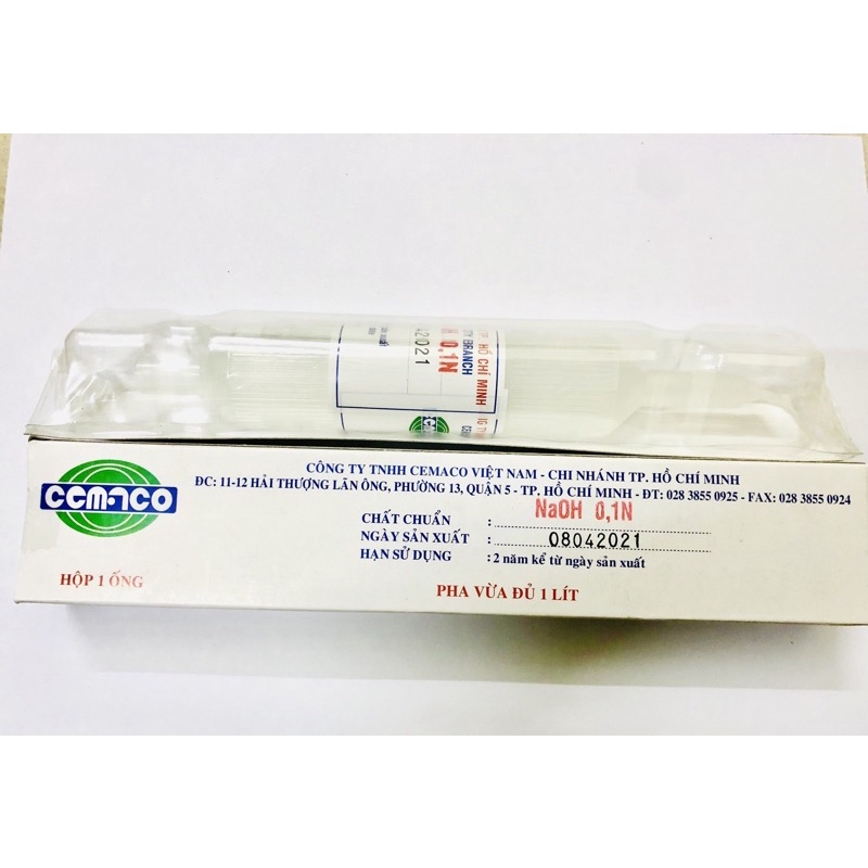 Ống chuẩn NaOH 0,1N Cemaco