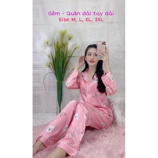 [Free Ship] Bộ lụa gấm Quần dài tay dài đủ size