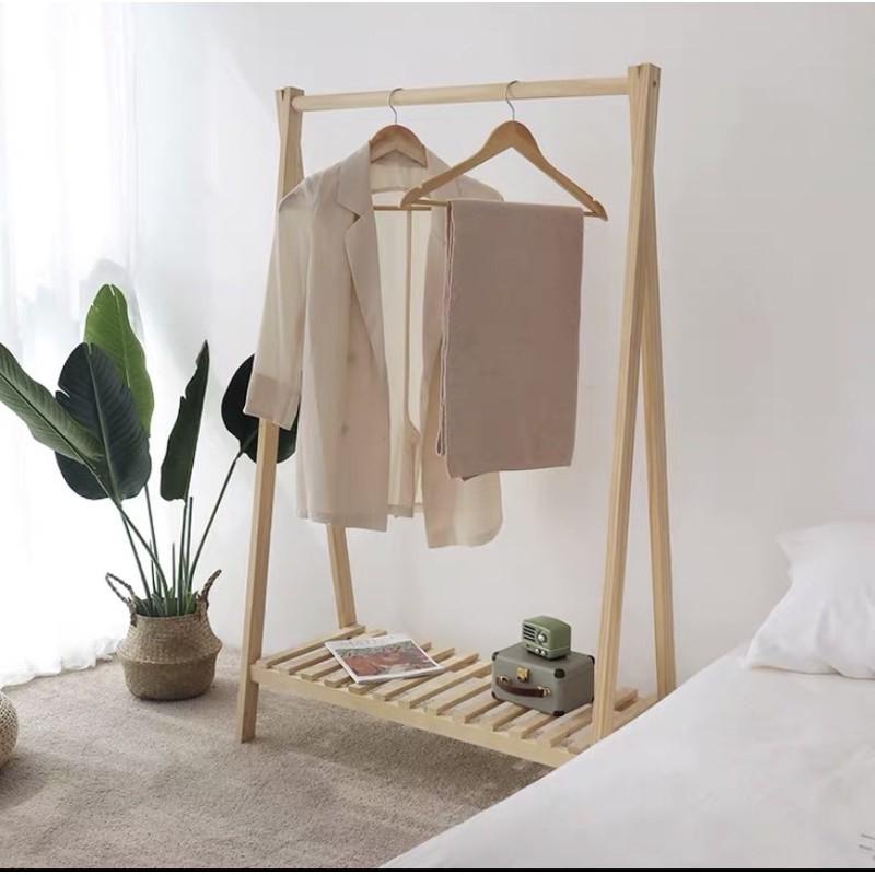 Gía Treo Quần Áo Chữ A Gỗ Thông Tự Nhiên 1 Tầng Bola, nội thất hàn quốc