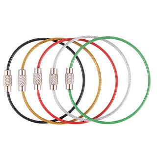 Combo 5 Vòng treo chìa khoá vòng treo đồ thép không rỉ Cáp Vòng Vít Khóa Tiện Ích