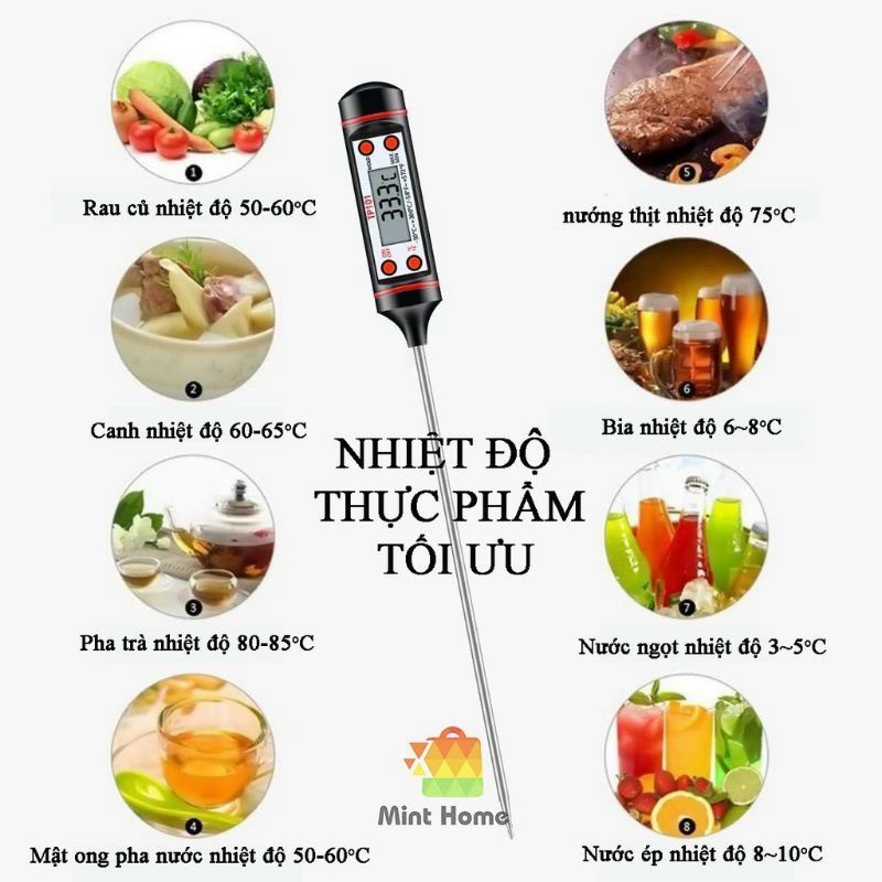 Nhiệt kế điện tử đa năng đo nước, sữa và thức ăn cho bé chuẩn xác nhất