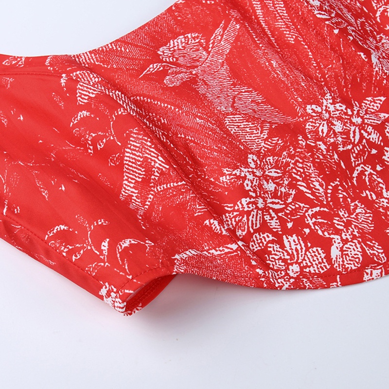 Xiangbao Áo Nịt Định Hình Cơ Thể Không Tay In Hình Đám Mây Phong Cách Retro Đường Phố Cho Nữ