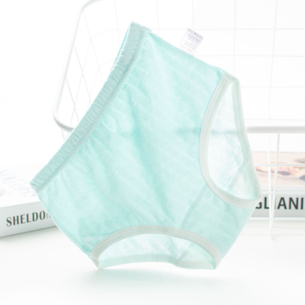 Bộ 4 Quần Lót Cotton Mềm Mại Thoáng Khí Kiểu Trơn Cho Bé Trai Gái 0-9 Tuổi