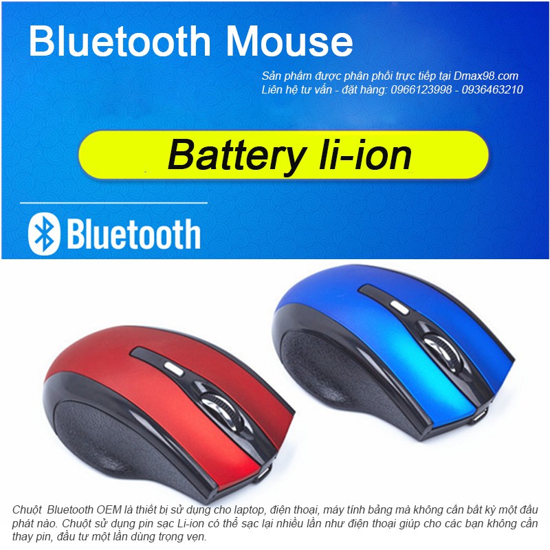 Chuột Bluetooth không dây sử dụng Pin sạc Li-ion