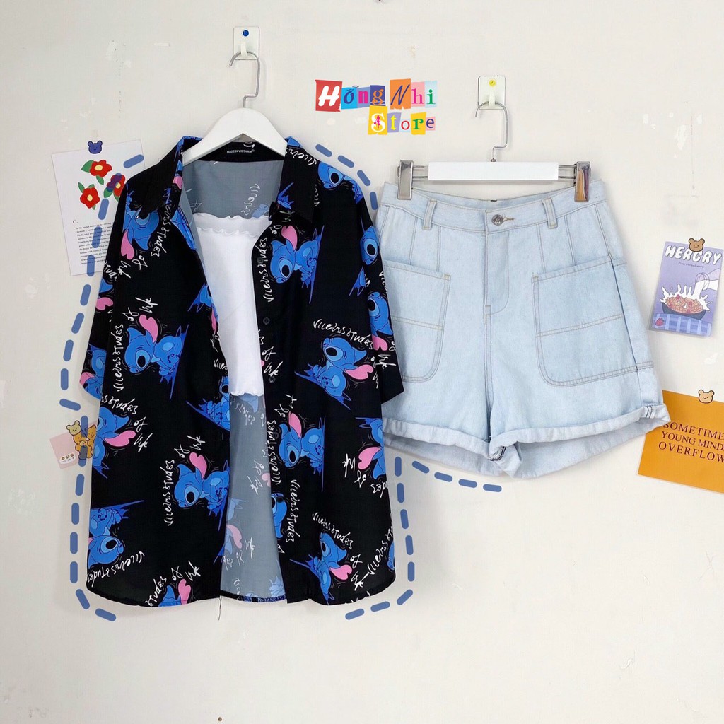 Áo Sơ Mi Hoạ Tiết Tay Lỡ Dáng Rộng, Sơ Mi Hoa Đi Biển, Sơ Mi Con Xanh Tay Lửng Unisex - MM | BigBuy360 - bigbuy360.vn