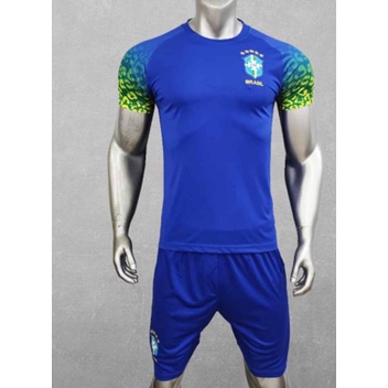 Quần áo bóng đá Đội Tuyển Brazil Xanh bích Mới Vải thun lạnh cao cấp