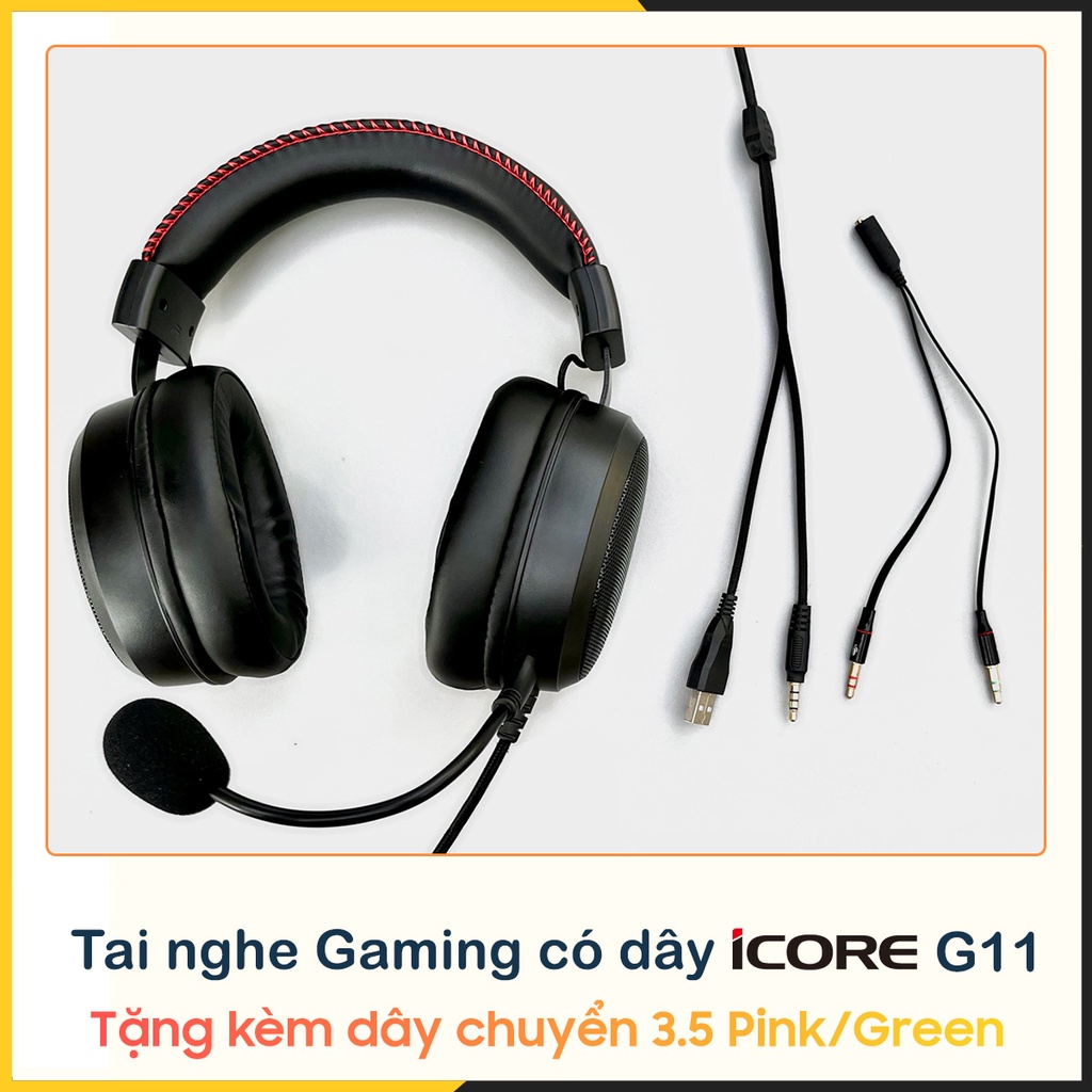 Tai nghe chụp tai Gaming có dây iCore G11