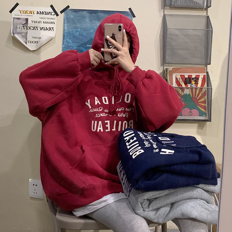 NRVP Áo sweater tay dài cỡ lớn dáng rộng thời trang thu đông 2020 phong cách Hàn Quốc dành cho nữ