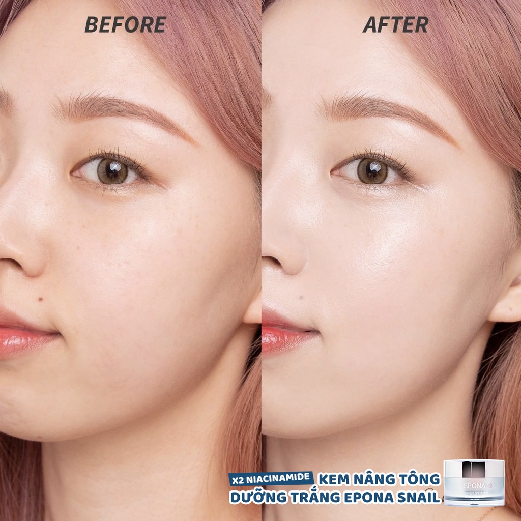 Date 4.24 Kem Dưỡng Trắng - Nâng Tone Mỏng Nhẹ - Tự Nhiên Epona Premium Snail Tone Up Cream 50ml
