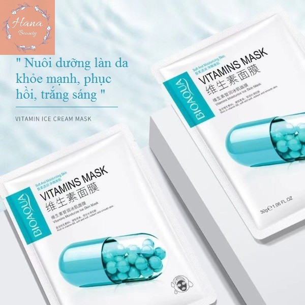 Mặt nạ Vitamins Mask DƯỠNG TRẮNG THU NHỎ LỖ CHÂN LÔNG nội địa Trung