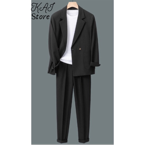 Set Bộ Blazer Đen Phong Cách Hàn Quốc Siêu Đẹp Dành Cho Nam Giới | BigBuy360 - bigbuy360.vn