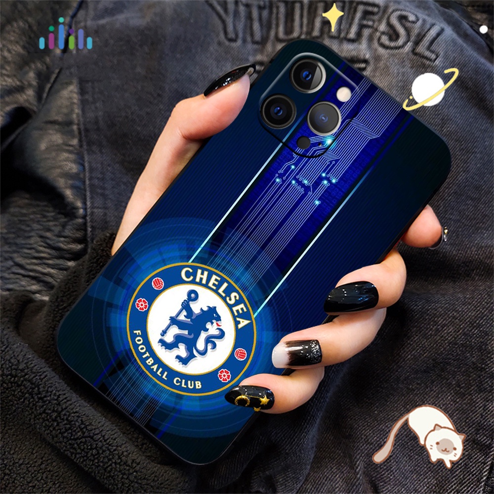 Ốp Điện Thoại Silicon Mềm Viền Đen Hình Câu Lạc Bộ Chelsea FC Cho iPhone 7 8 7 + 8 + 6 + 6S + XR XS Max 5 5s SU122