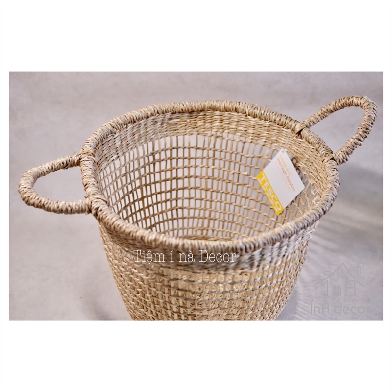 Giỏ cói Trang Trí - Trồng Cây - Lưu trữ đồ đạc - Hàng Xuất xịn còn tag đầy đủ - D29cm x H20cm - Sale