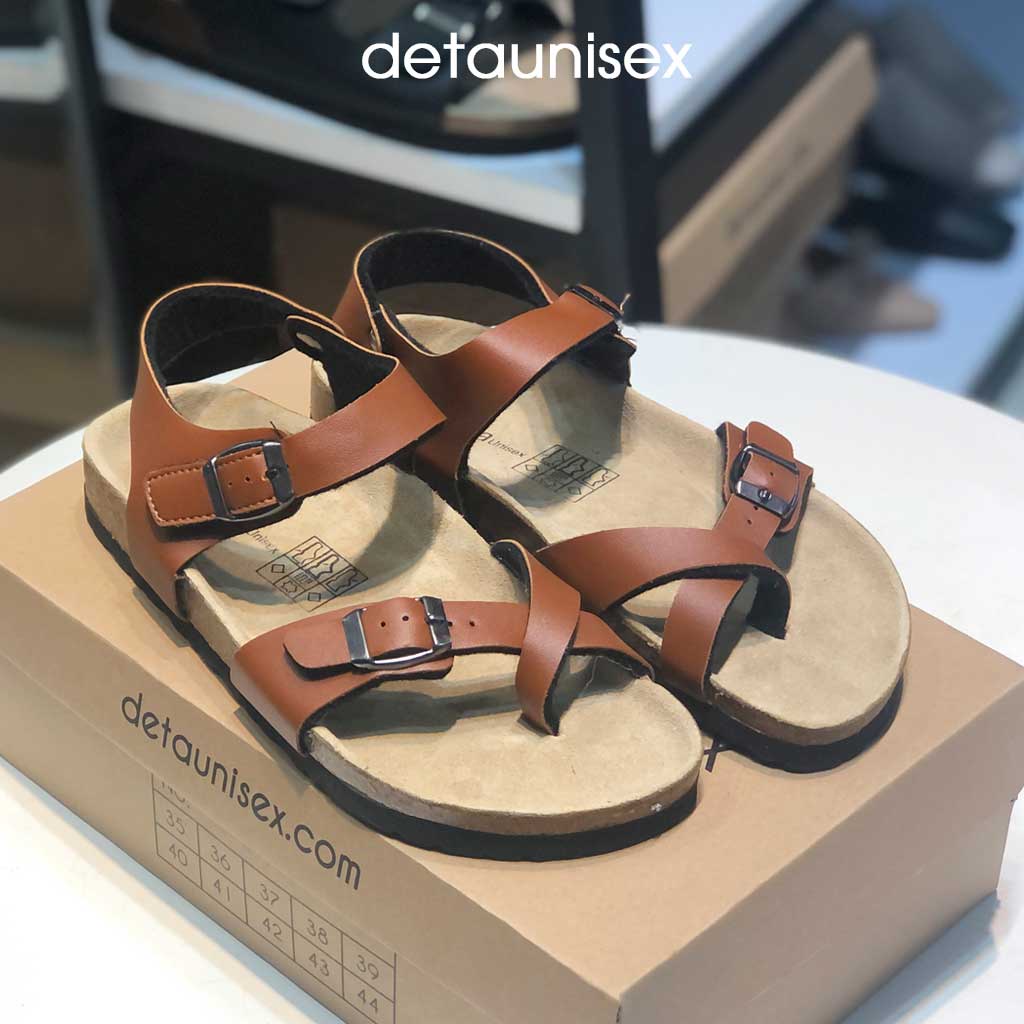 [Siêu rẻ] Giày sandal quai hậu văn phòng xỏ ngón nam nữ đế trấu DETAUNISEX màu Trắng – SATA22