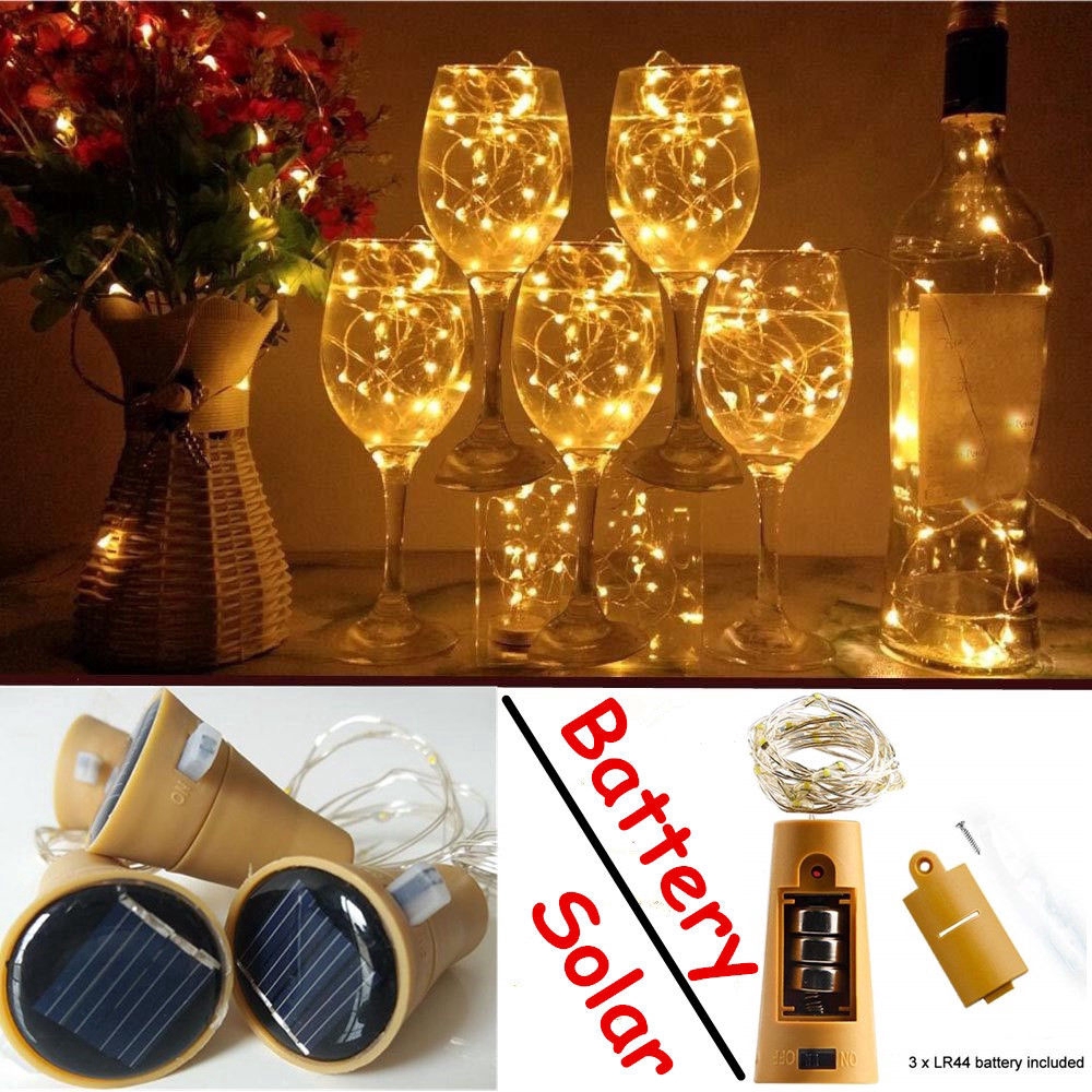 Dây đèn thiết kế kèm nắp lọ trang trí giáng sinh 20 bóng LED