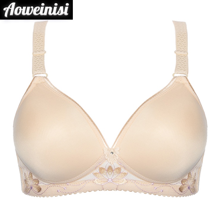 Áo Ngực Dệt Kim Không Gọng Thêu Họa Tiết Thoải Mái Cho Nữ