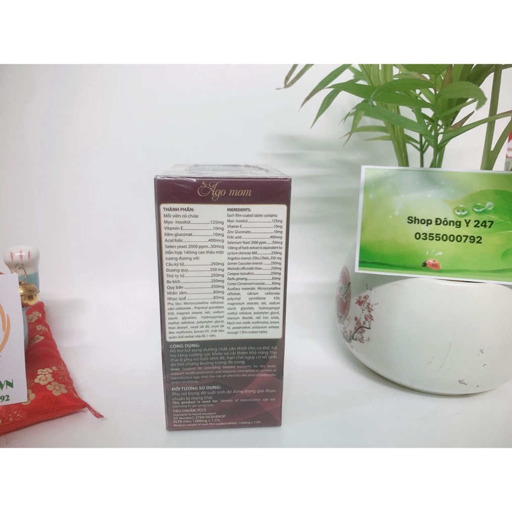 ✅ Ago Mom - Hỗ trợ tăng khả năng thụ thai, giảm vô sinh hiếm muộn ở phụ nữ (50 viên)