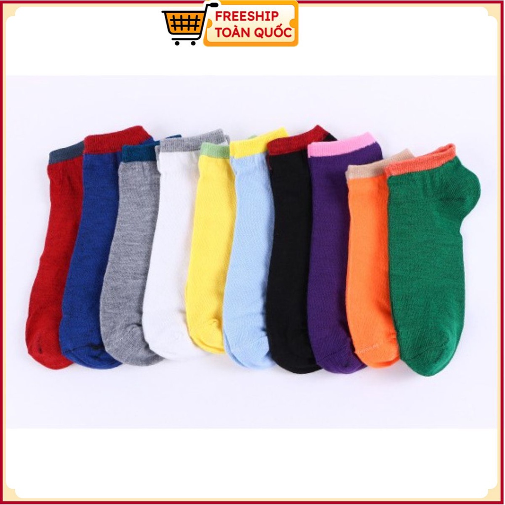 Set 06 Đôi Tất Cổ Ngắn Nam/Nữ Free Size Co Giãn - Kiểu Dáng Trẻ Trung