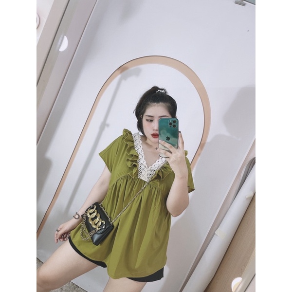 Áo cổ ren bigsize