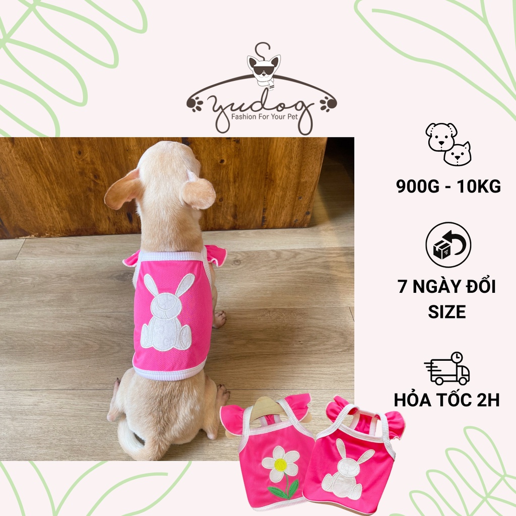 Áo dây cánh tiên phom croptop mặc cho chó mèo - áo chó mèo dễ thương yudog
