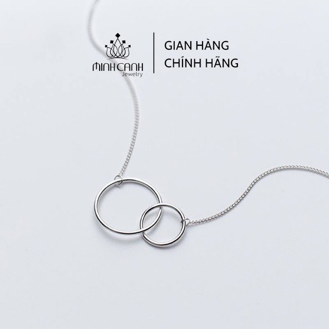 Dây Chuyền Bạc 2 Vòng Tròn Trơn Lồng Nhau - Minh Canh Jewelry