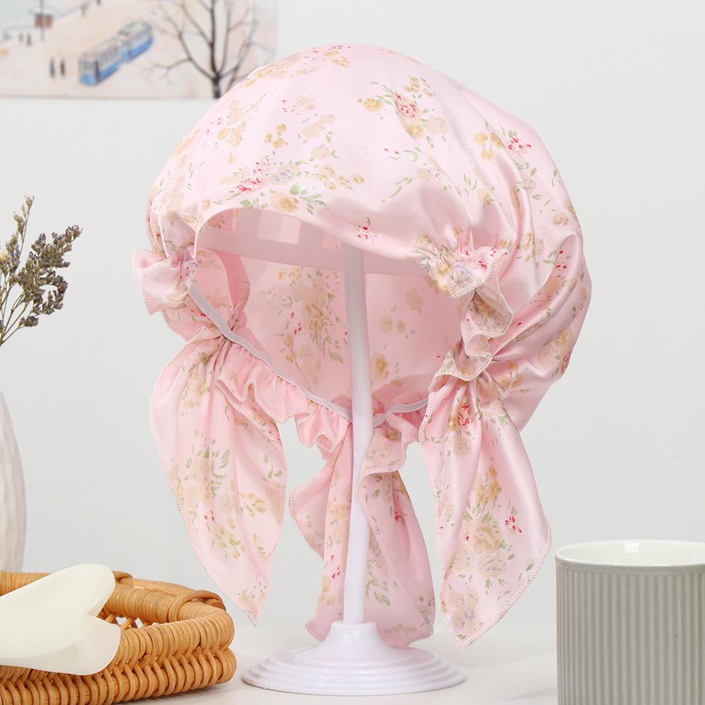 Mũ Trùm Đầu Kiêm Khăn Turban Mềm Mượt Chăm Sóc Tóc Khi Ngủ