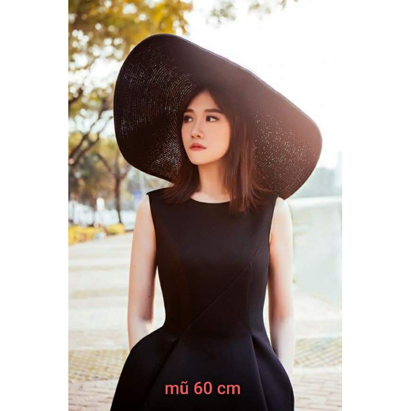 [Mã SKAMA8 giảm 8% đơn từ 300k] Mũ cói nón cói đi biển vành siêu rộng siêu sang chảnh
