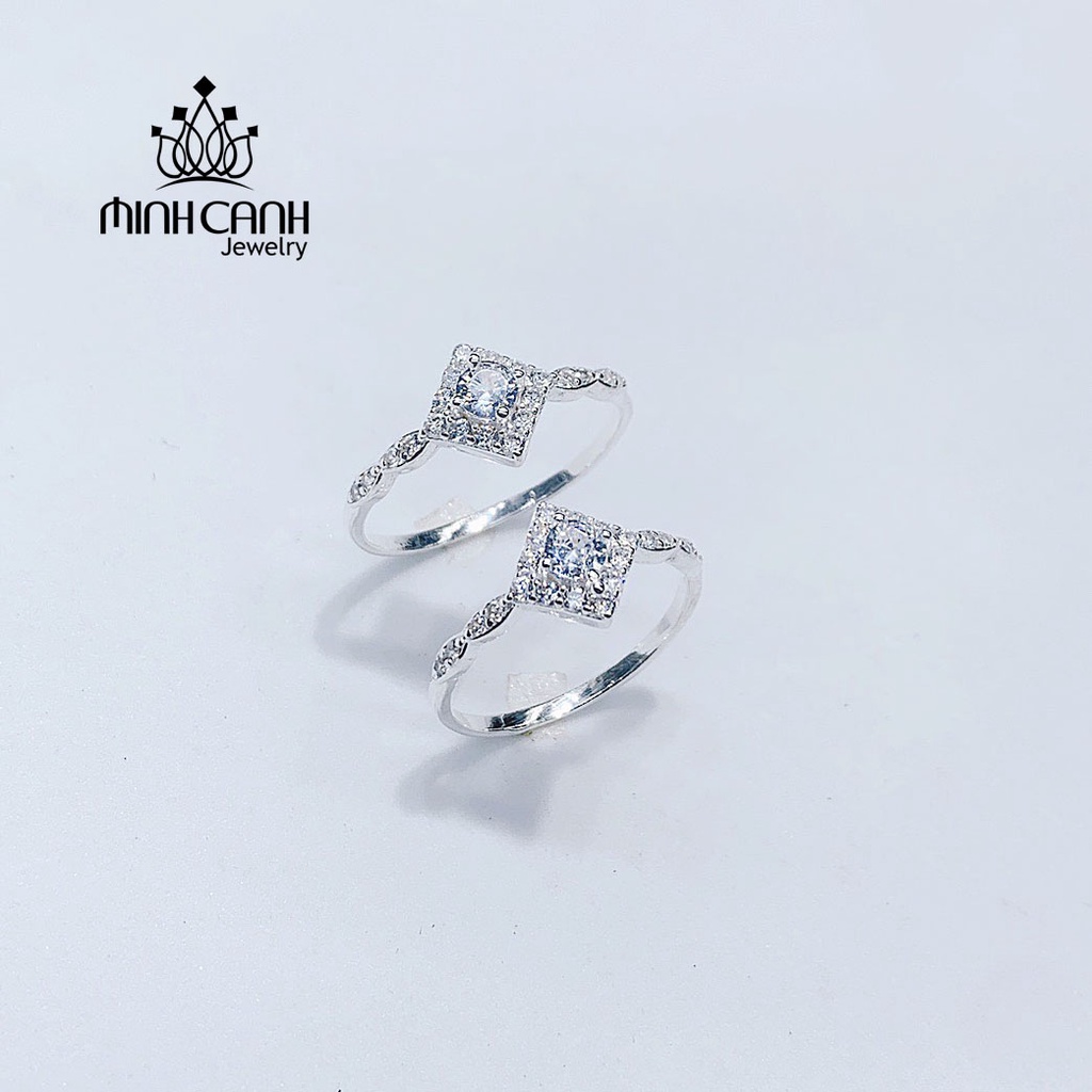Nhẫn Bạc Nữ Hình Thoi Đính Đá - Minh Canh Jewelry