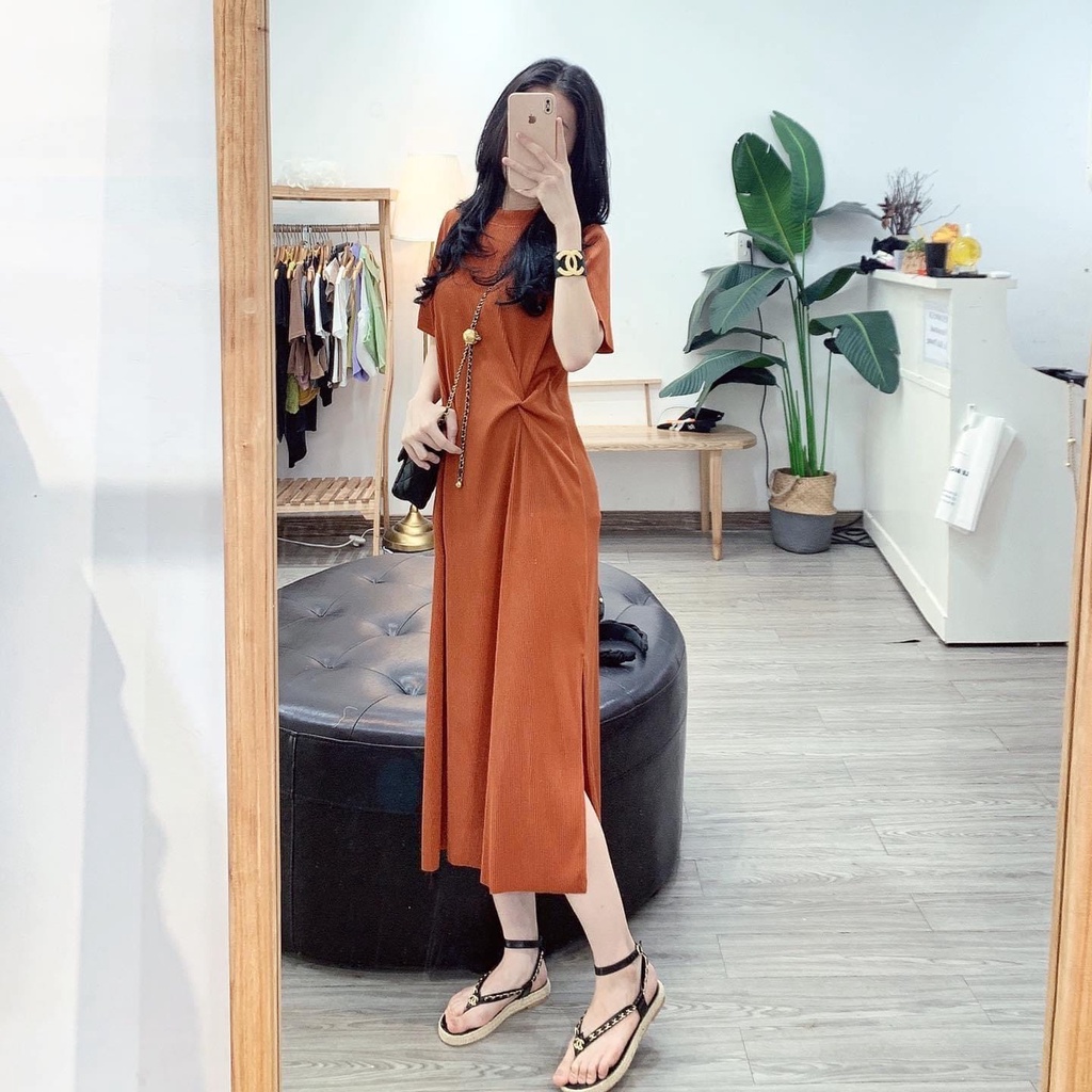 ĐẦM SUÔNG TĂM SOẮN EO GỌN DÁNG dài tới bắp chân