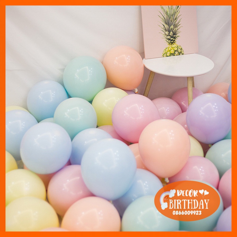 Bóng Bay Trang Trí Sinh Nhật MÀU PASTEL Cực Xinh Cho Bé, Bóng Dày Dặn, Kết Dải Bóng Đơn Giản