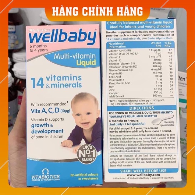 Vitamin tổng hợp Wellbaby giúp hỗ trợ tăng cường đề kháng và khả năng miễn dịch cho bé 150ml