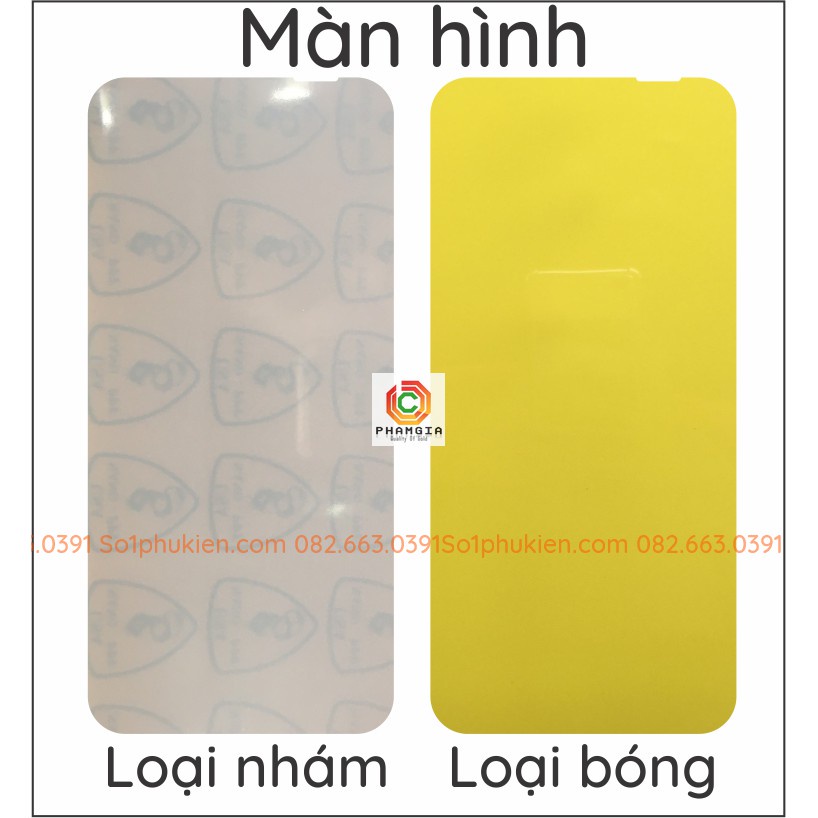 Dán PPF Huawei P20 Lite 2019 / Nova 5T loại nhám, bóng dành cho màn hình, mặt lưng, mặt lưng full viền
