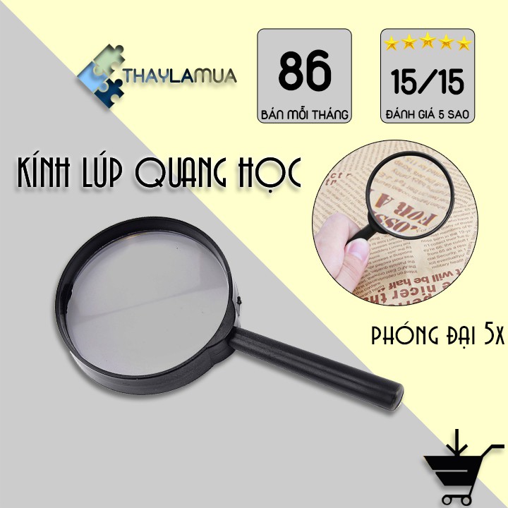 Kính lúp cầm tay nhỏ xinh 60mm độ phóng đại 5X