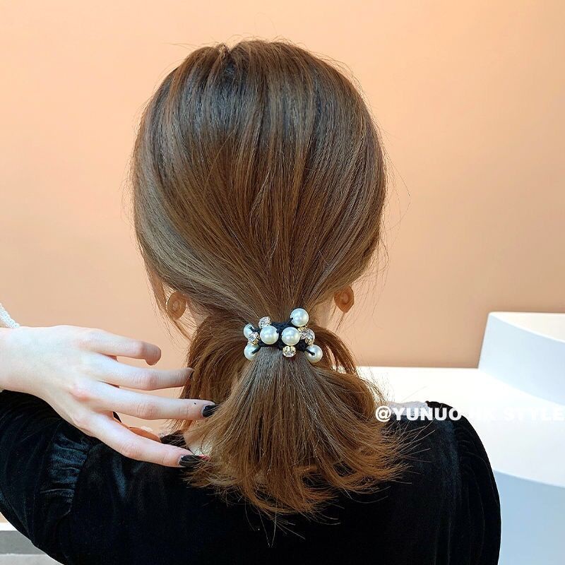 Dây buộc tóc cao su đính ngọc trai thiết kế tinh tế thời trang dành cho nữ