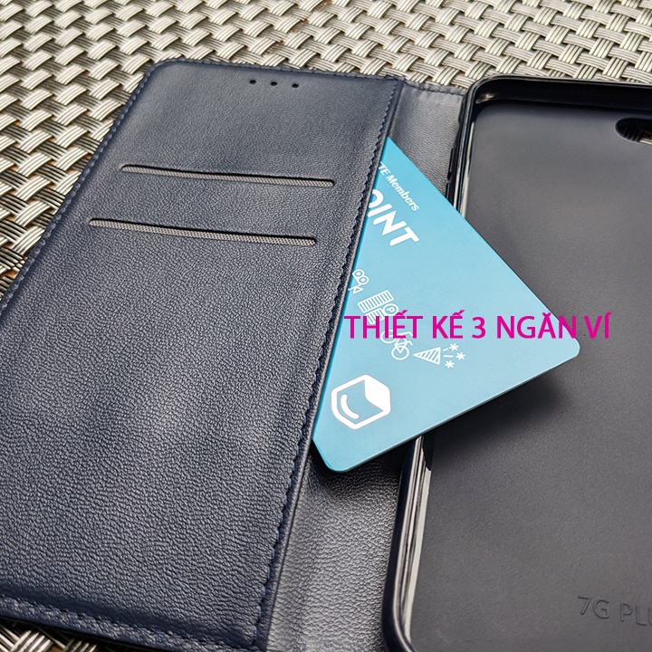 Bao da Samsung Galaxy A03, A03S, Nắp gập-Ốp lưng 2 mặt có thiết kế ví cà thẻ, ngăn lớn để tien mặt-Kính full màn 9D