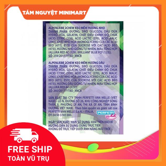 Kẹo mềm Alpenlibe 2chew Trái Cây 25 viên