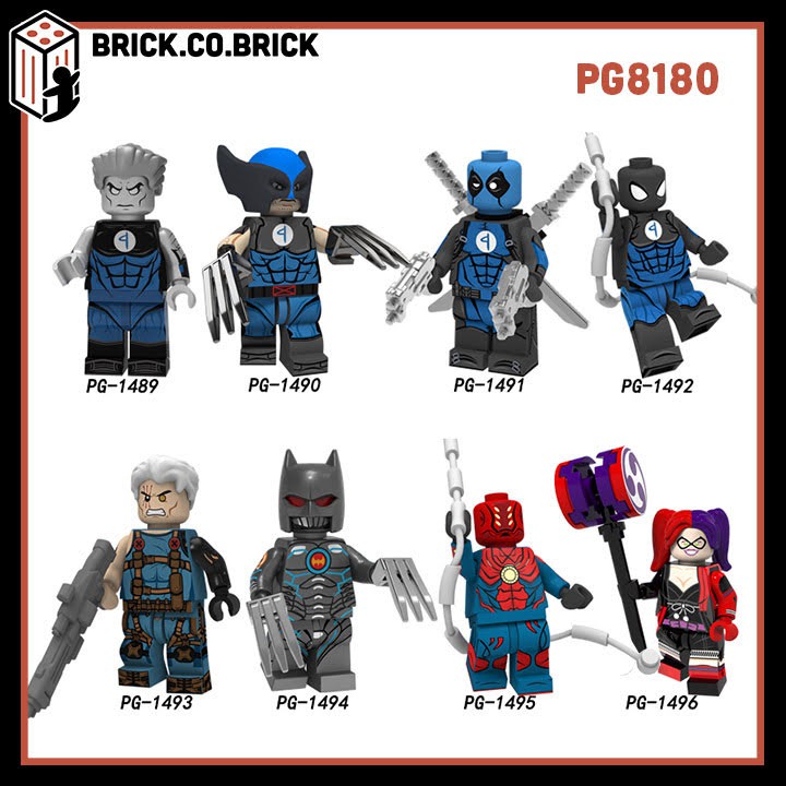 Colossus Wolverine Deadpool Spider Man Harley Quinn Đồ Chơi Lego Siêu Anh Hùng Mô Hình Lắp Ráp Non Lego Super Hero PG818