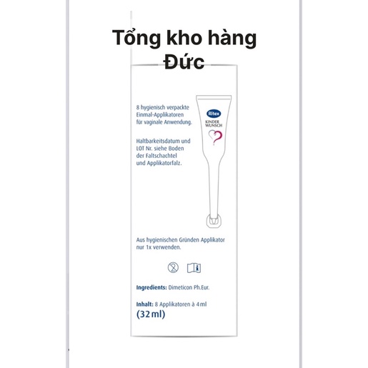 [BÁN LẺ] Gel Ritex Kinderwunsch Đức, 1 tuýp - hỗ trợ tăng thụ thai