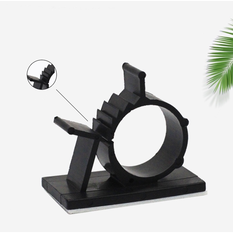 Kẹp Cố Định Dây Cáp / Dây Cáp Tự Dính Bằng Nhựa Màu Đen Có Thể Điều Chỉnh Cho TV / PC / Văn Phòng / Nhà Ở