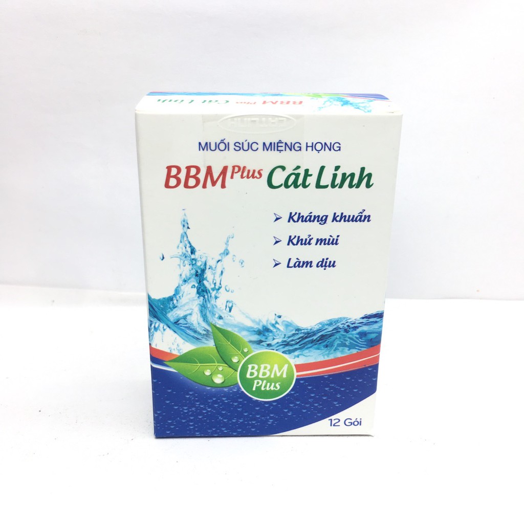 BBM Plus Cát Linh muối súc miệng họng hộp 12 gói