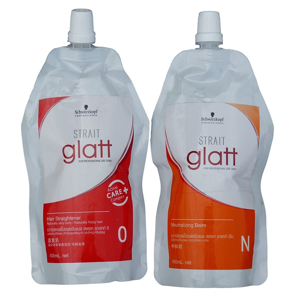 Cặp thuốc uốn duỗi tóc Schwarzkopf Glatt số 0 400ml*2, dành cho tóc khỏe và chưa qua hóa chất bao giờ