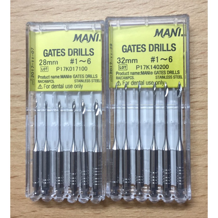 Mũi Gate Drills và Peeso Reamers Mani (Vĩ 6 cây)