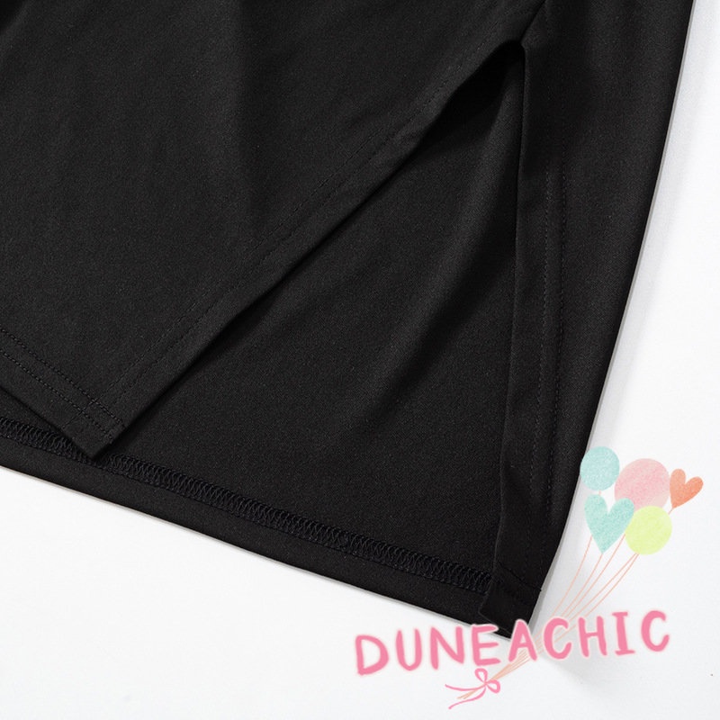 DUNEA Đầm Tay Dài Màu Trơn Thiết Kế Dây Rút Xẻ Tà Phong Cách Nữ Tính