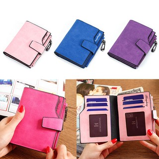 High-end fashion women's short wallet PU leather material MONK